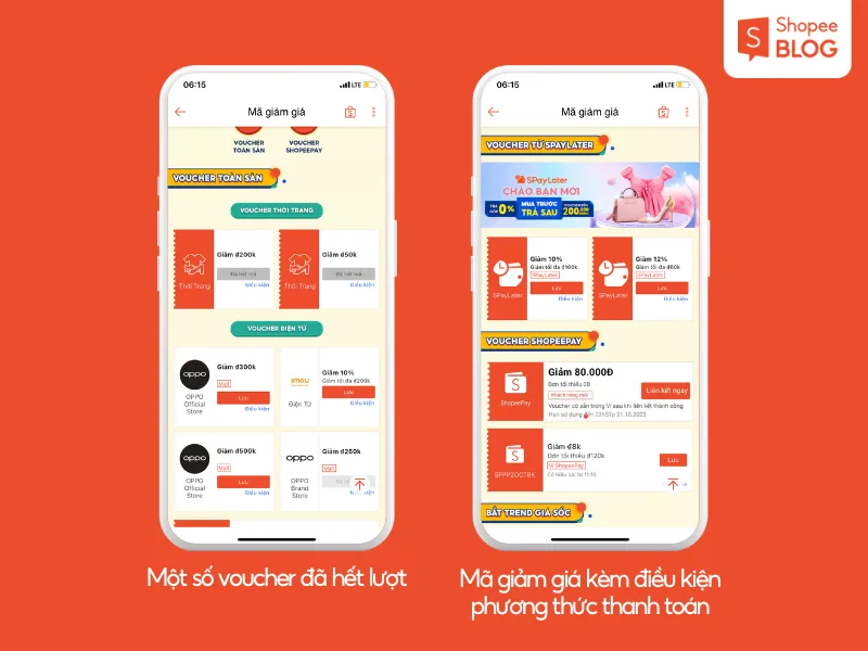 Giao diện mục "Mã Giảm Giá" trên trang chủ Shopee nơi tổng hợp hàng ngàn ưu đãi.