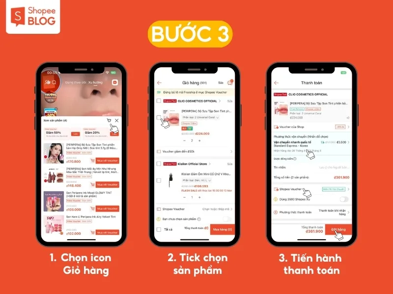 Săn voucher độc quyền giảm sâu đến 50% qua các phiên Shopee Live và Video.